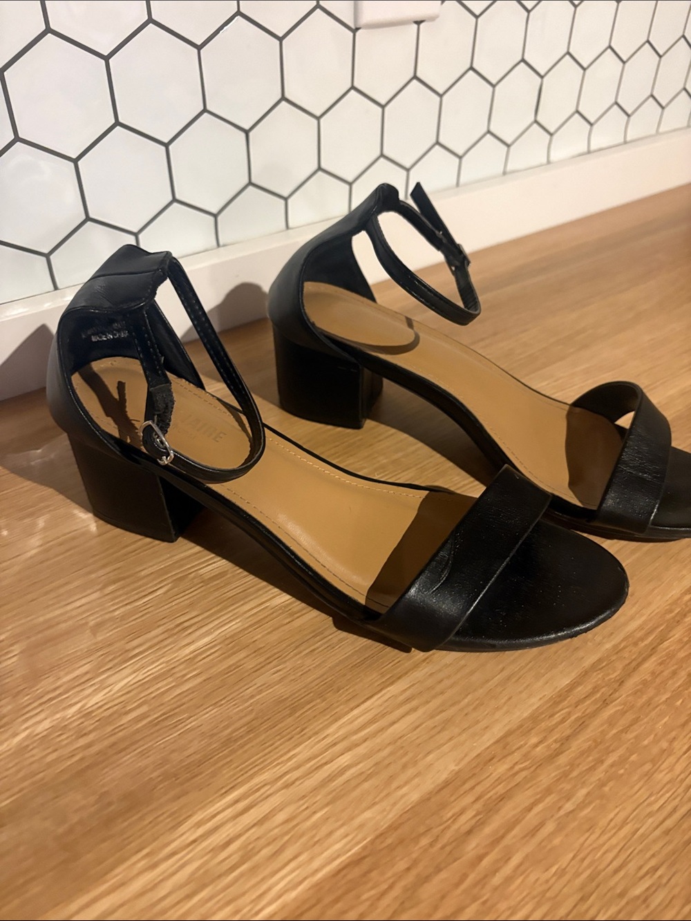 Elegant Black Block Heel Ankle-Strap Sandals